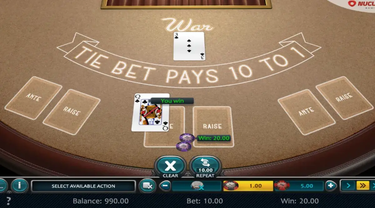 Two cards face up, ready to battle it out in this deceptively simple yet addictive card game called WAR. Will you emerge victorious in the next hand?